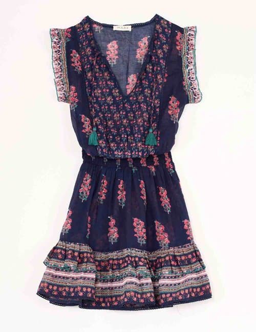 M.A.B.E APPAREL flori print sundress - indigo