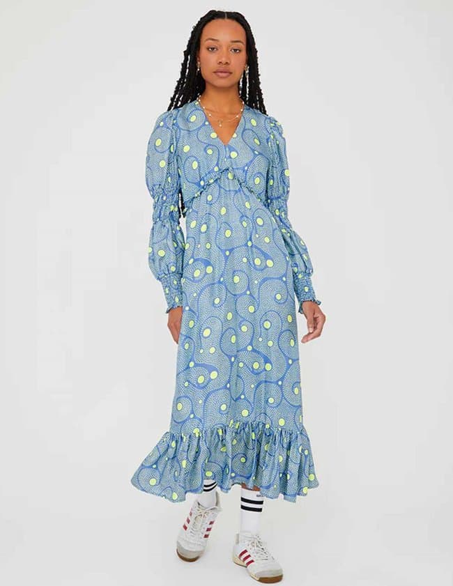 Shrimps Clothing clemente dress - lavender/yellow