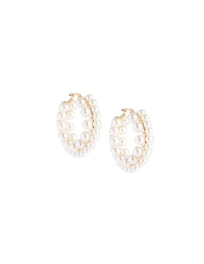 Shrimps Clothing cooper earrings - cream/gold