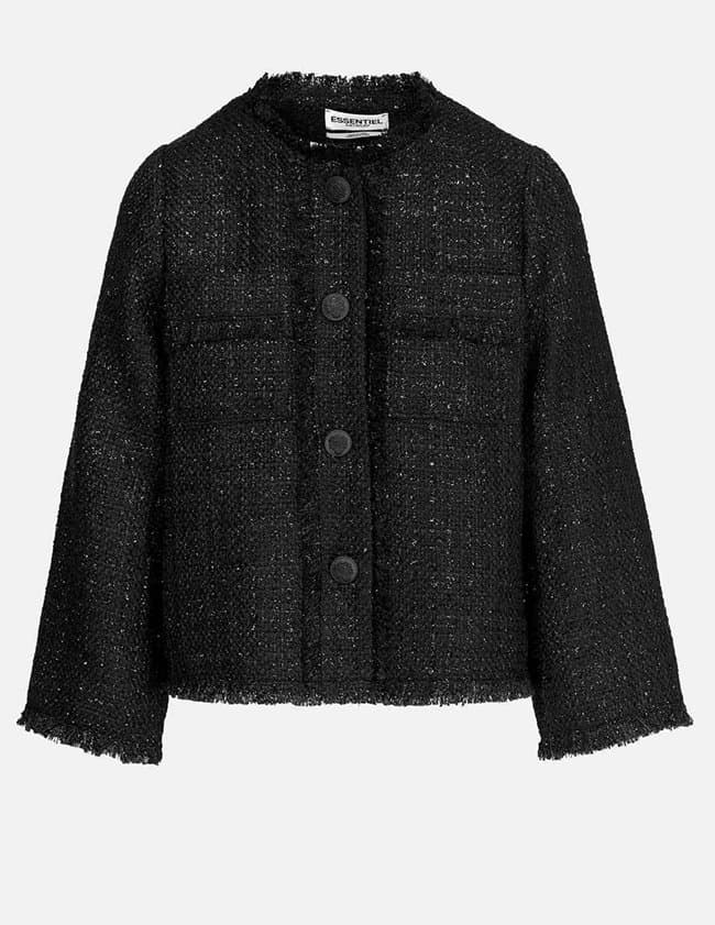 Essentiel Antwerp dashing tweed jacket - black