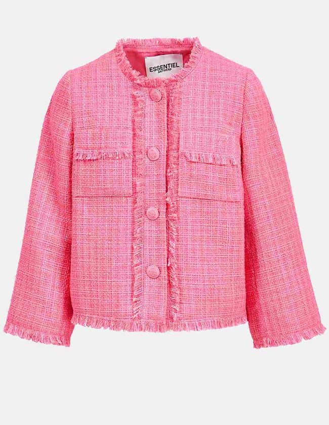 Essentiel Antwerp dashing tweed jacket - pink