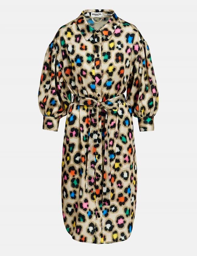 Essentiel Antwerp discord shirt dress - leopard