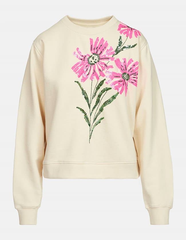 Essentiel Antwerp delrio embroidered sweater - ecru