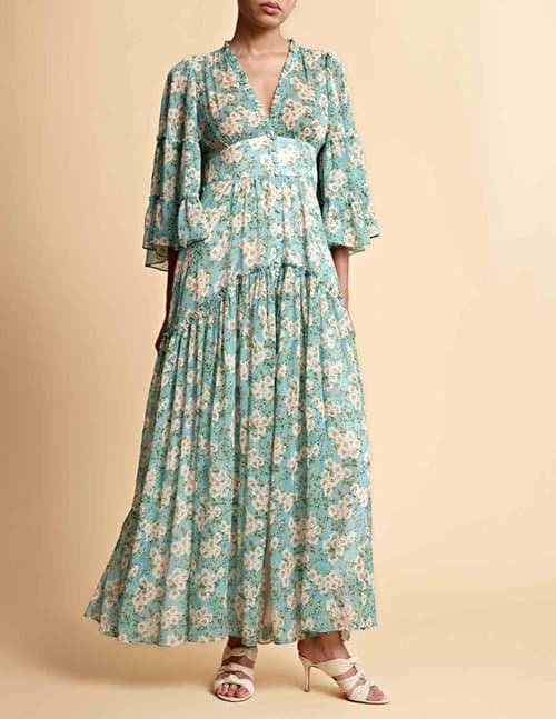 byTiMo chiffon v - neck dress - green