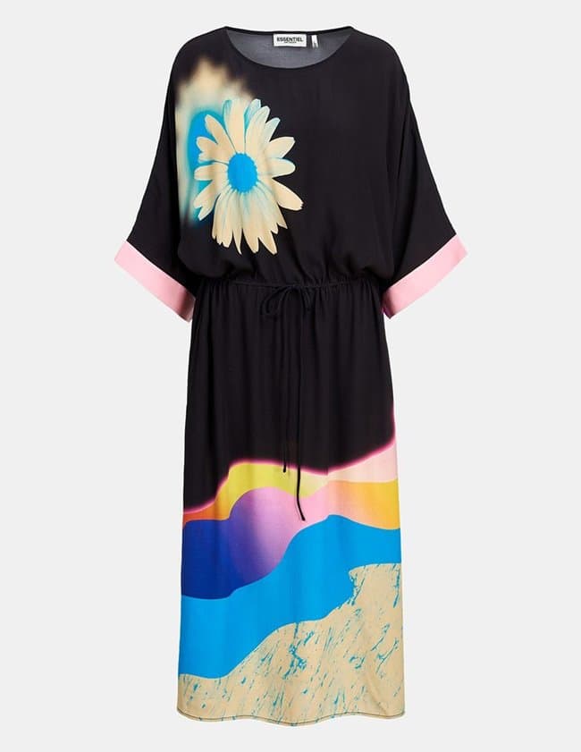 Essentiel Antwerp dexico midi dress - black