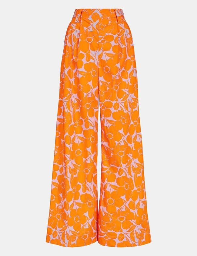 Essentiel Antwerp danger wide leg pants - orange/lilac