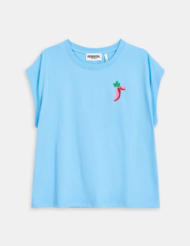 Essentiel Antwerp dalwood t - shirt - blue