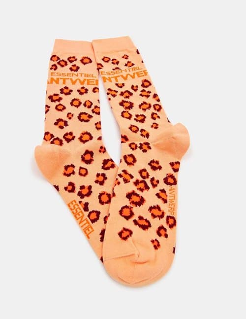 Essentiel Antwerp dates socks - orange leopard