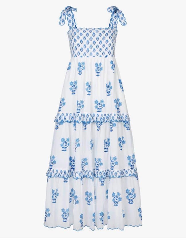 Pink City Prints athens dress - sky daffodil