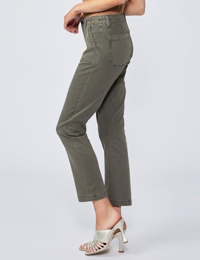 Paige Jeans mayslie straight jeans - vintage moss detail