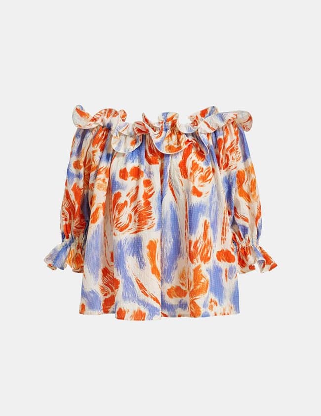 Essentiel Antwerp dinge ruffle top - atlantic