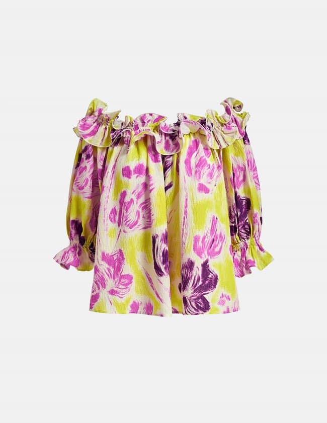 Essentiel Antwerp dinge ruffle top - limoncello