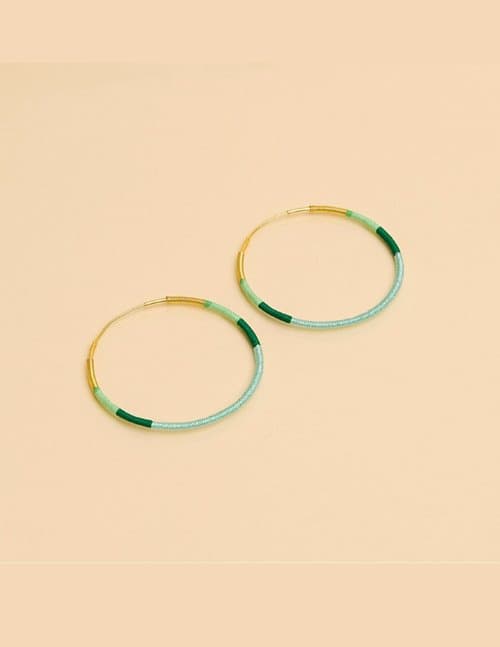 Une A Une boclv4 camiri large hoops - green