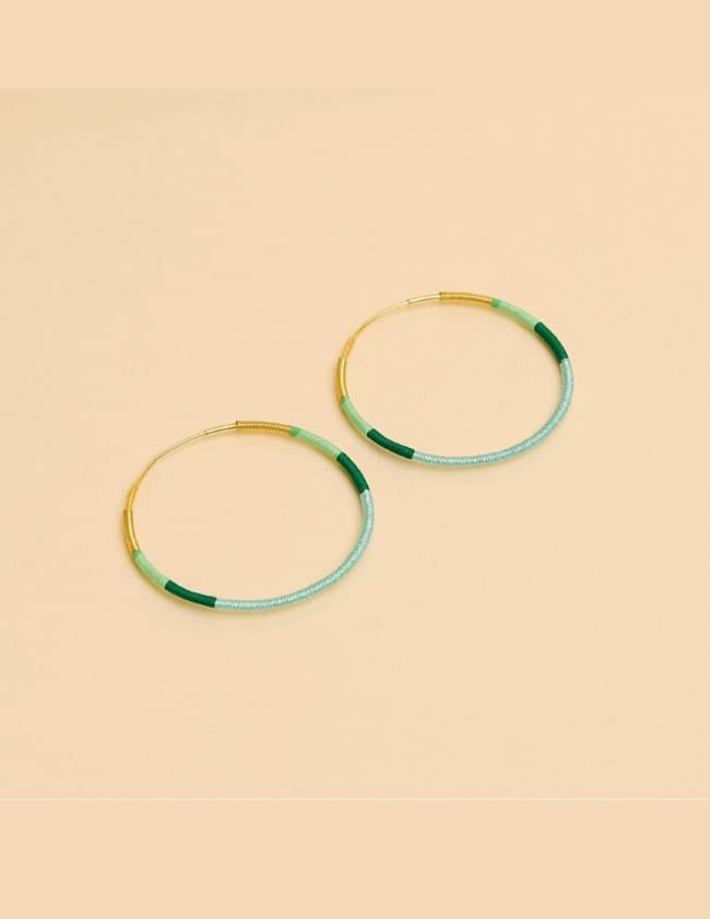 Une A Une boclv4 camiri large hoops - green
