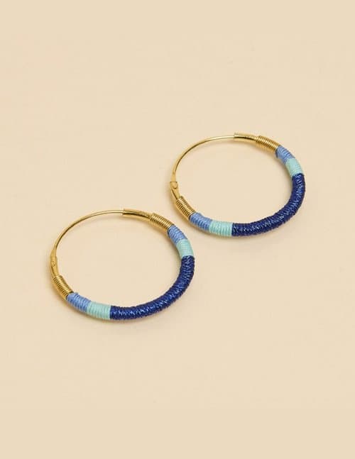 Une A Une bocsb4 camiri small hoop earrings - blue