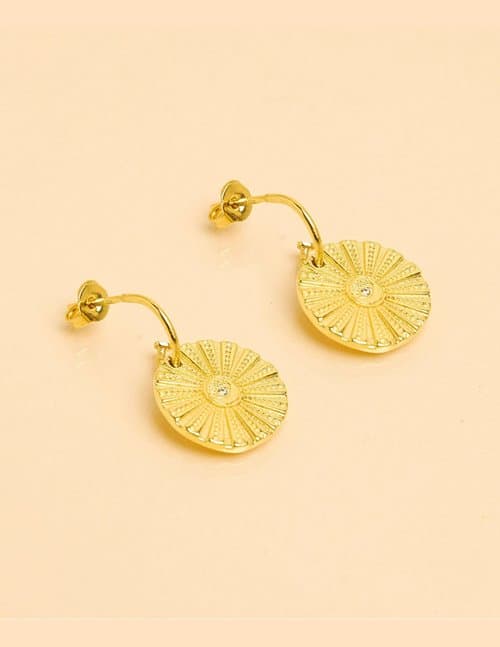 Une A Une bomu4 moonstone earrings - sun