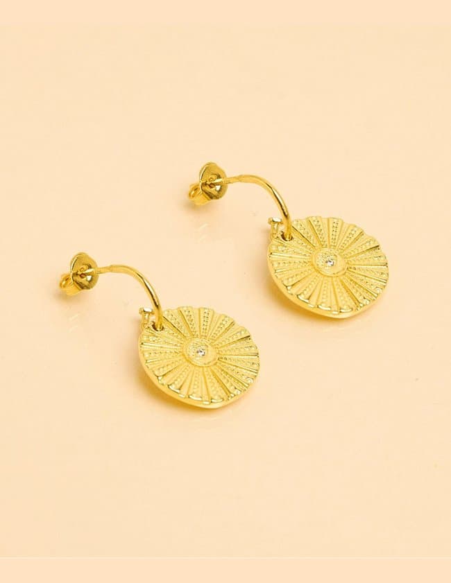 Une A Une bomu4 moonstone earrings - sun