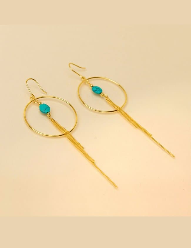 Une A Une s21bocct chain hoop earrings - turquoise