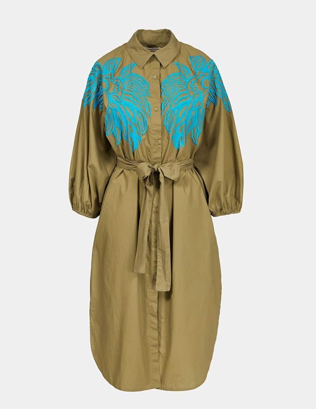 Essentiel Antwerp dino shirt dress - khaki