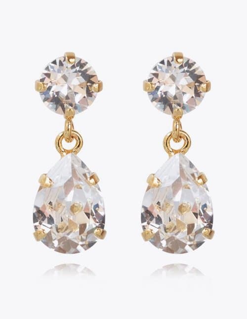 Caroline Svedbom mini drop earrings - gold / crystal