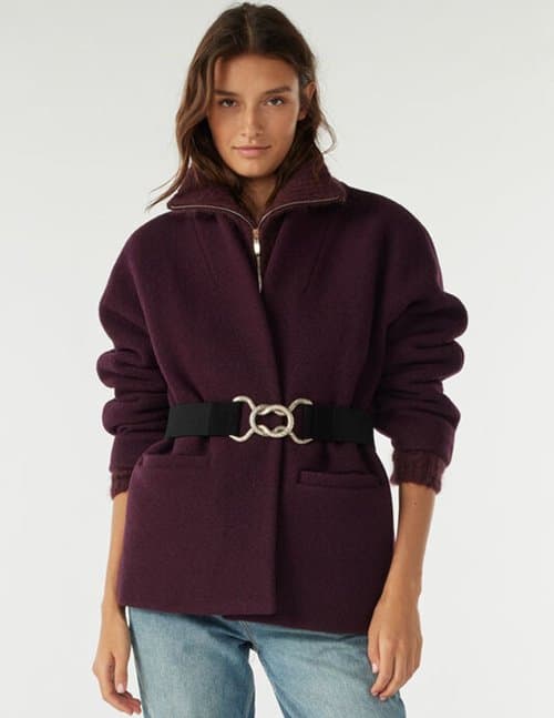 ba&sh carole coat - bordeaux