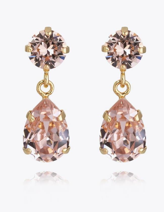Caroline Svedbom mini drop earrings - gold / vintage rose