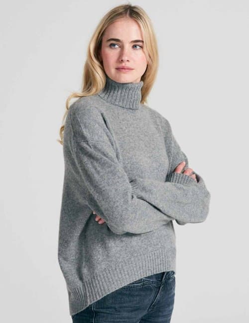 Jumper 1234 oversize roll collar jumper - grey