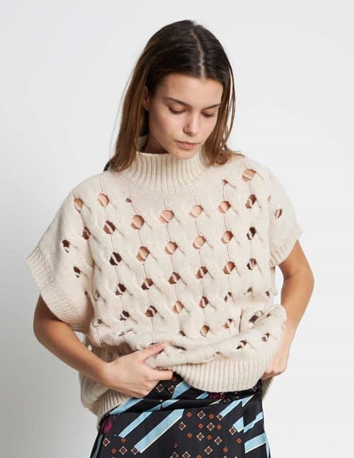 Stella Nova odile knitted vest - cream