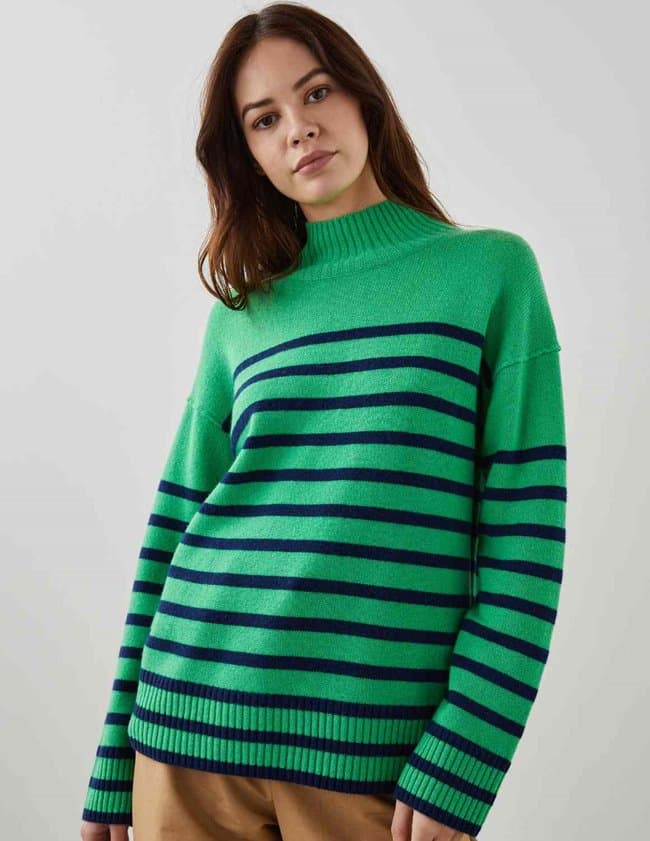 Rails sasha jumper - green navy stripe