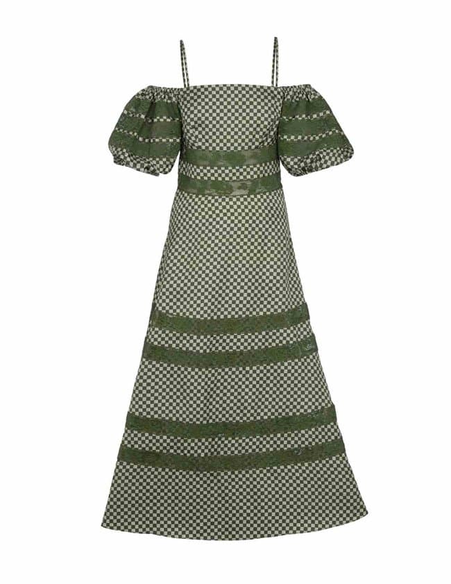 Shrimps Clothing freya dress - chive/cream back