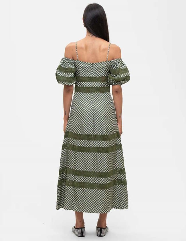 Shrimps Clothing freya dress - chive/cream side