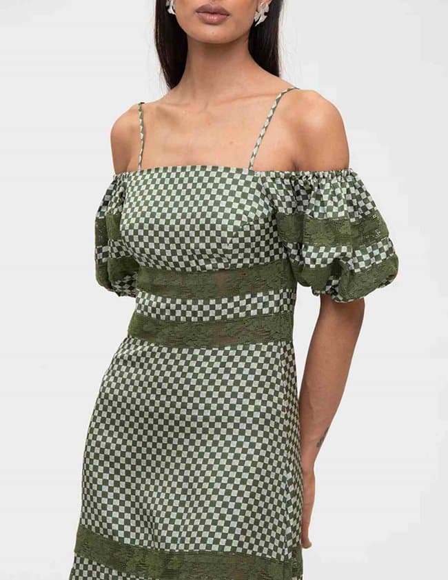 Shrimps Clothing freya dress - chive/cream model