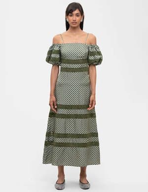 Shrimps Clothing Freya dress - chive/cream