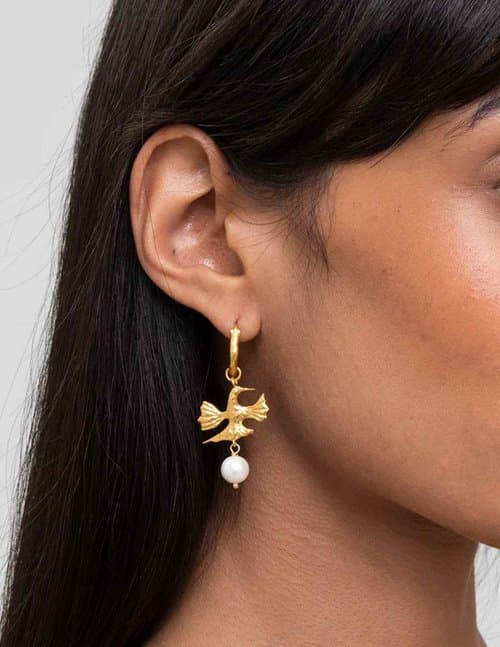 Shrimps Clothing ella earrings - gold/cream