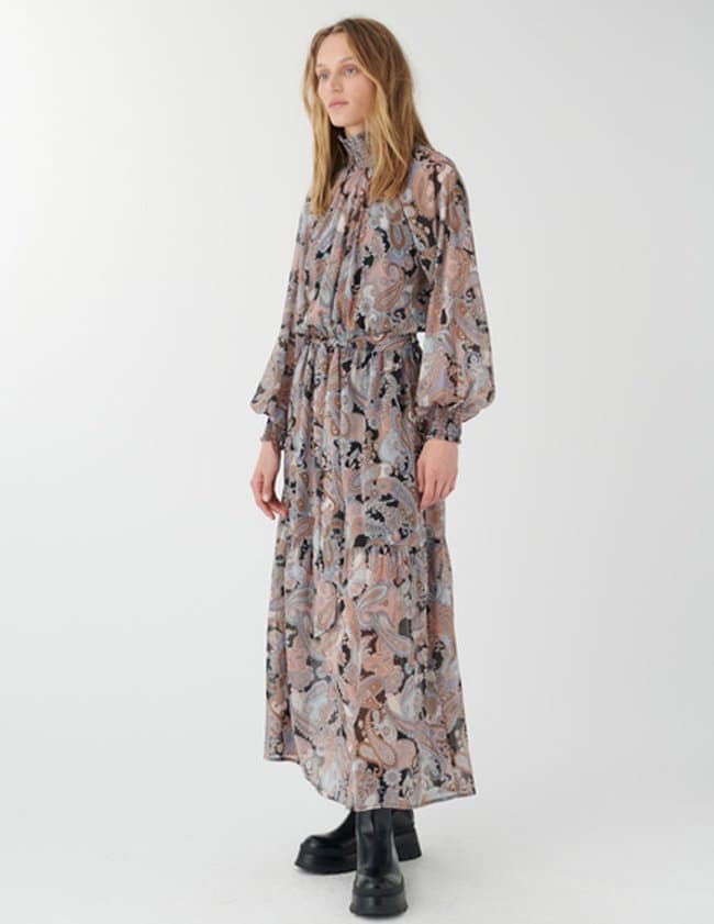 Dea Kudibal hedwigh silk dress - paisley coal