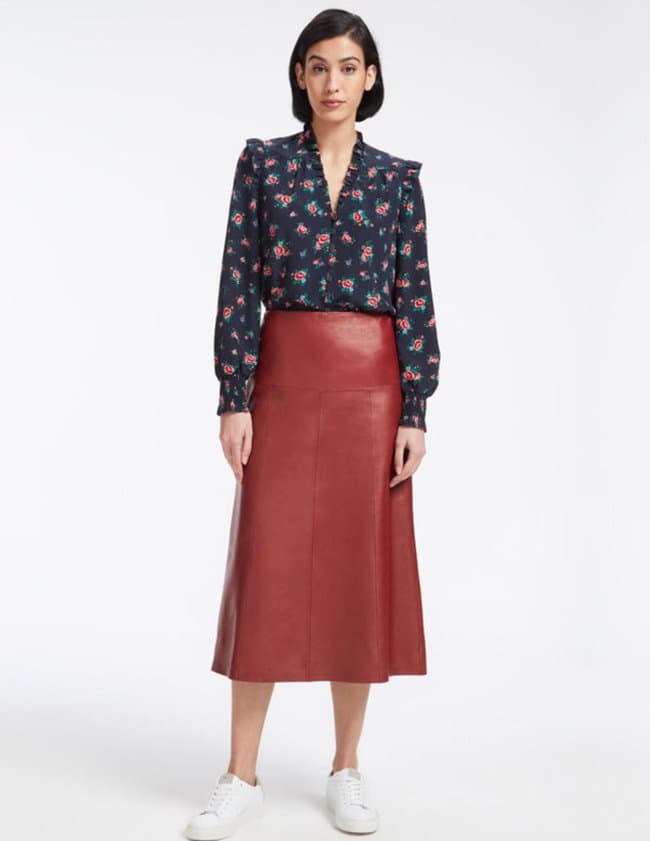 Cefinn tiana leather skirt - red
