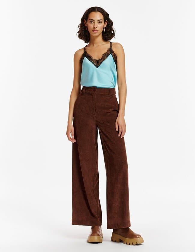 Essentiel Antwerp envy corduroy wide - leg pants - brown