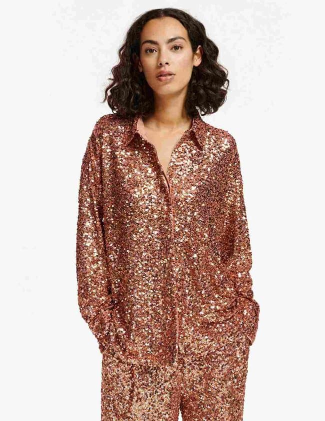 Essentiel Antwerp ezillion sequin shirt - tiger