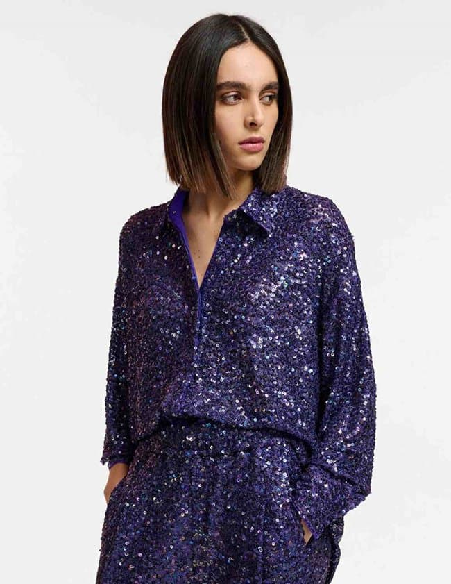 Essentiel Antwerp ezillion sequin shirt - indigo