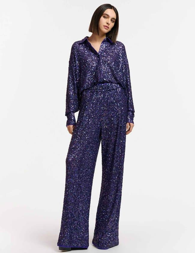 Essentiel Antwerp entry sequin pants - indigo