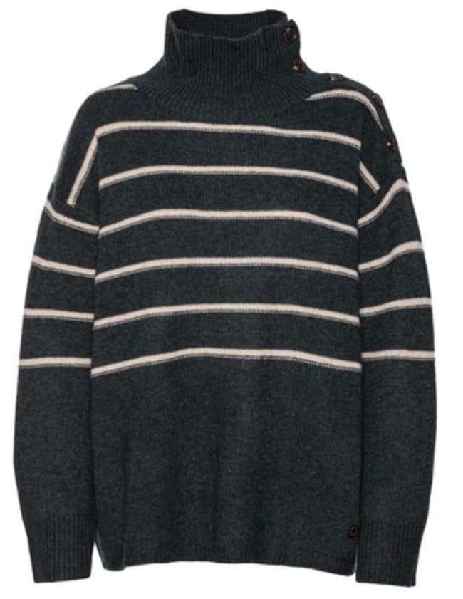 Beta Studios gaiga stripe jumper - army oatmilk