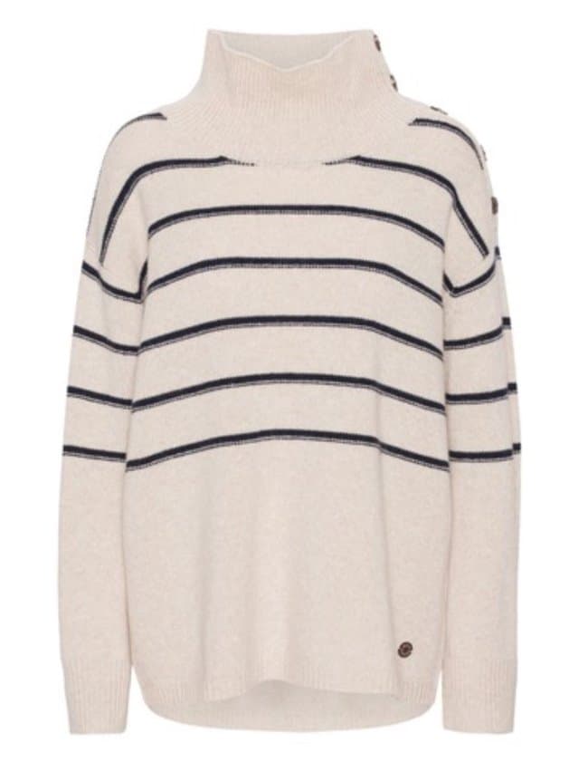 Beta Studios gaiga stripe jumper - oat navy