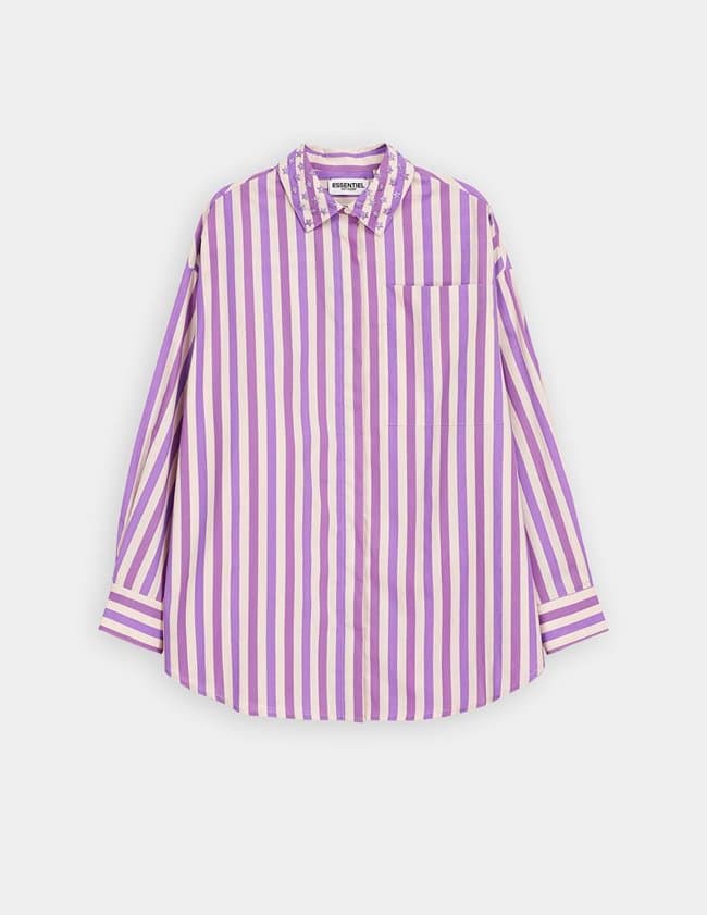Essentiel Antwerp elijah stripe shirt - purple