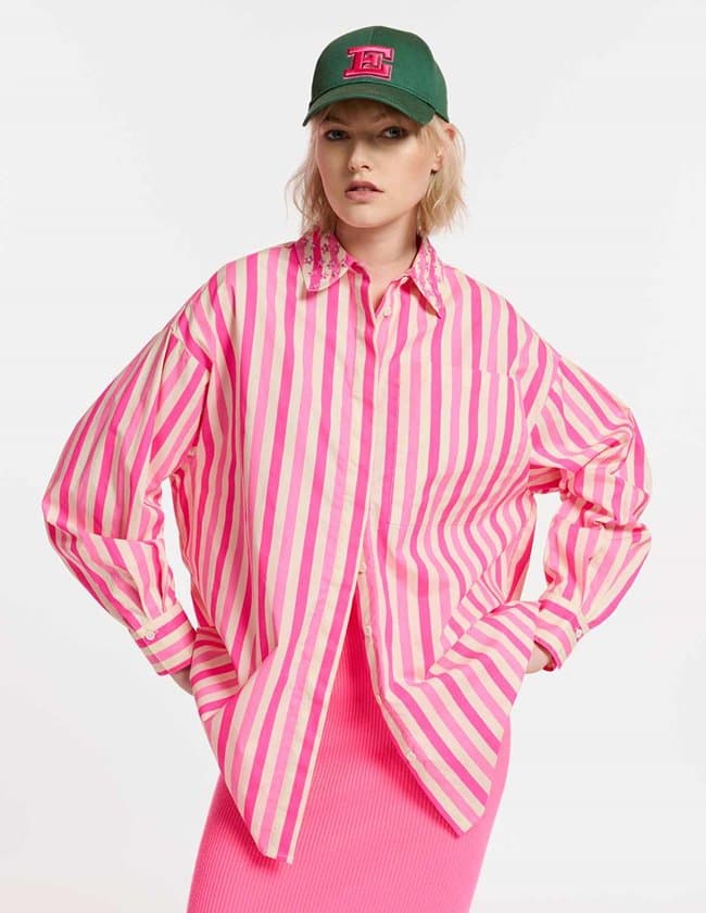 Essentiel Antwerp elijah stripe shirt - pink