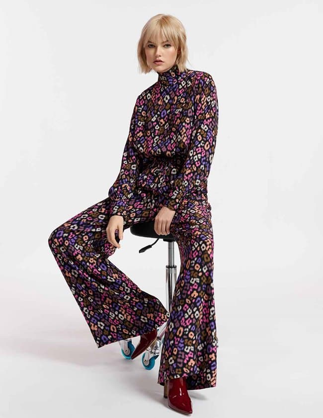 Essentiel Antwerp extrovert wide leg pants - multi leopard
