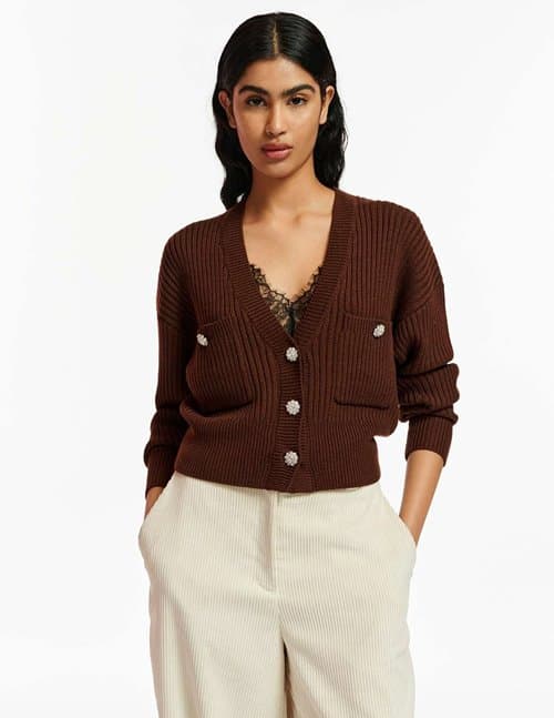 Essentiel Antwerp essai cardigan - brown