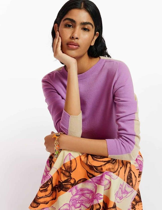 Essentiel Antwerp elgium knit sweater - lilac / ecru
