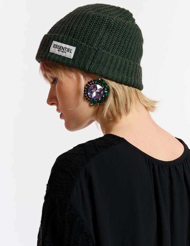 Essentiel Antwerp ezekiel beanie hat - khaki