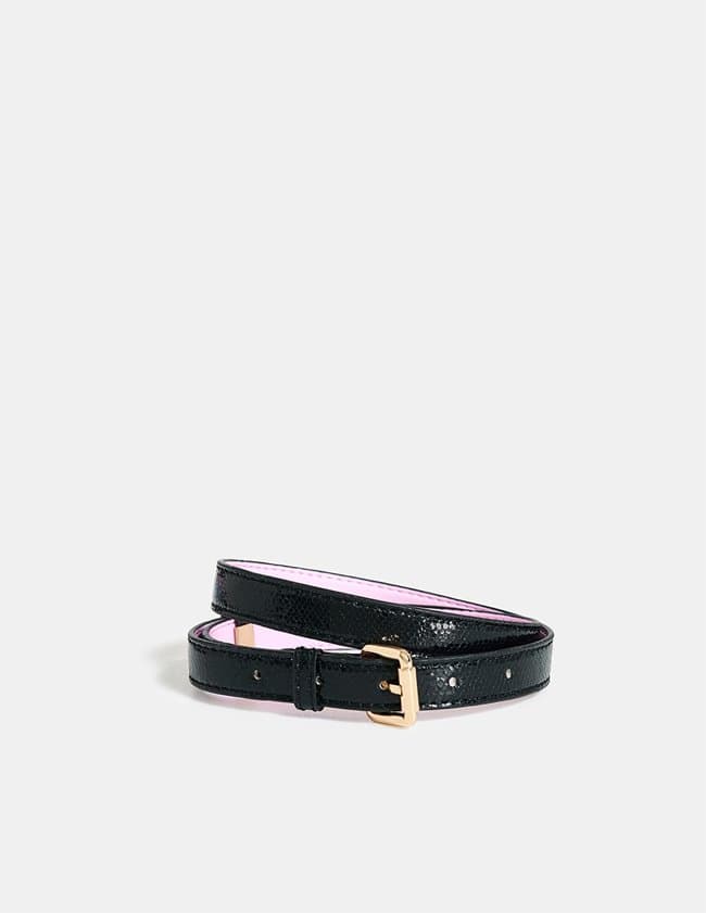 Essentiel Antwerp emiliano metallic belt - black