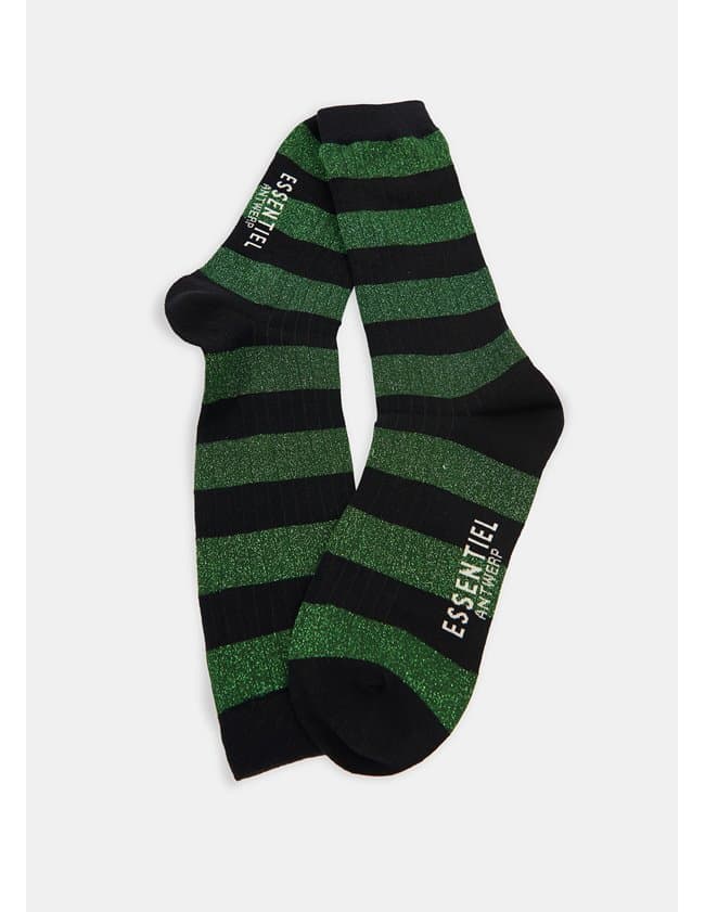 Essentiel Antwerp eventuality striped socks - black/khaki
